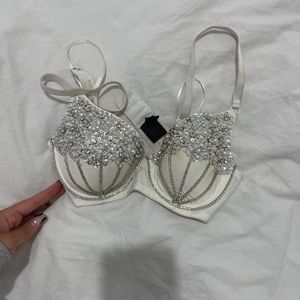 White pearl bra